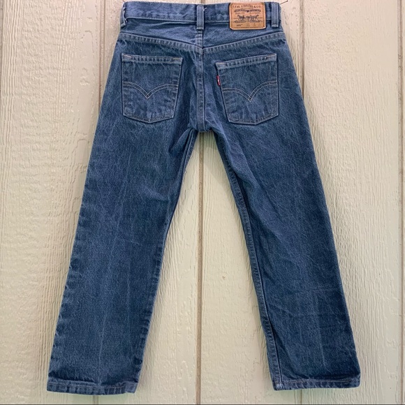 LEVI’S 505 Dark Blue Jeans Youth 8 Regular 24x22 Red Tab Denim Cotton Pants - Picture 2 of 6